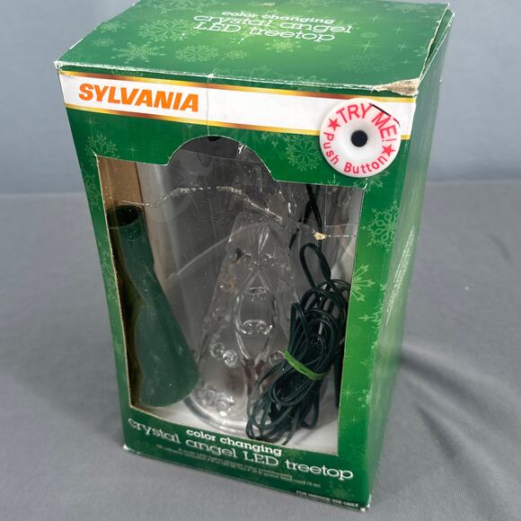 Sylvania Crystal Angel Color Changing LED Tree Top Light 8" Christmas Angelcore - Picture 6 of 17